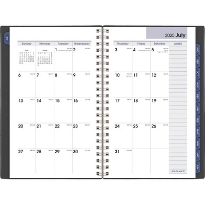 2025-2026 AT-A-GLANCE DayMinder 5" x 8" Academic Year Weekly & Monthly Planner, Plastic Cover, Charcoal (AYC200-45-26)