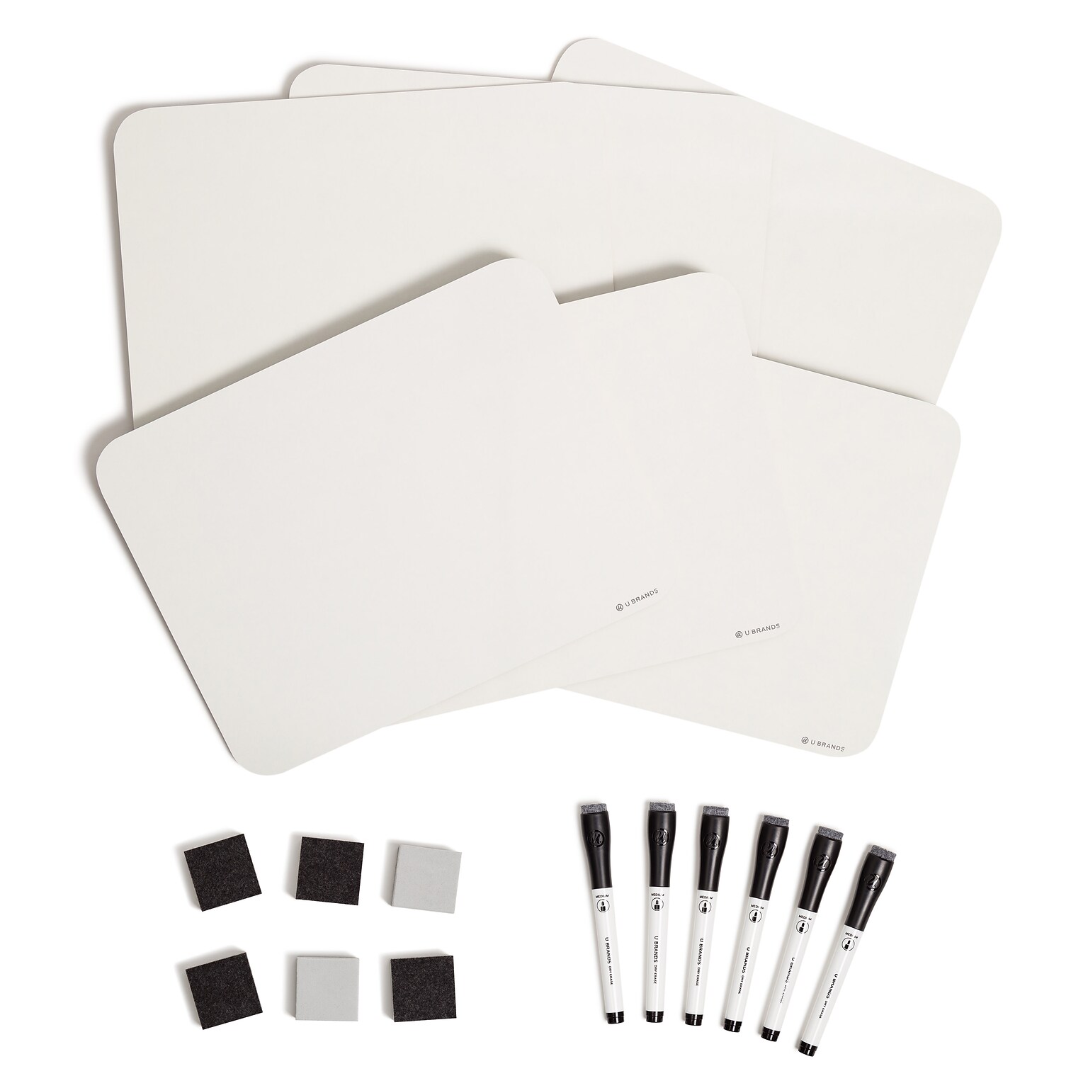 U Brands Dry-Erase Whiteboard, 12 x 9, 6/Pack (3135U00-01)