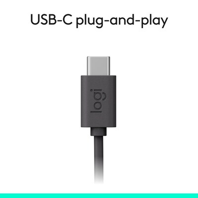 Logitech H390 USB-C Noise Canceling Stereo Headset, UC Certified (981-001575)