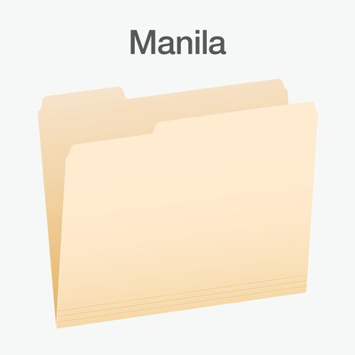 Pendaflex Heavy Duty File Folder, 1/3-Cut Tab, Assorted, Letter Size, Manila, 100/Box (1007080)