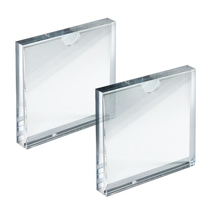 Azar Card Holder, Desktop/Countertop, Top Loading Acrylic, 2/Pack (104554-2PK)