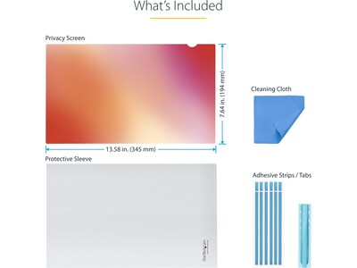 StarTech Anti-Glare Reversible Privacy Filter/Protector for 15.6" Laptop Screen, 16:9 (156G-PRIVACY-SCREEN)