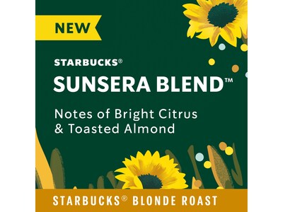 Starbucks Sunsera Blend Coffee Keurig K-Cup Pods, Light Roast, 22/Box (12597352)
