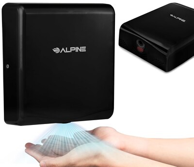 Alpine Industries Willow Commercial High Speed 110V Automatic Electric Hand Dryer, Black (405-10-BLA)