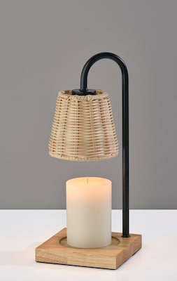 Simplee Adesso Ridgley Candlewarmer 13.25" Halogen Table Lamp, Black (SL1190-01)