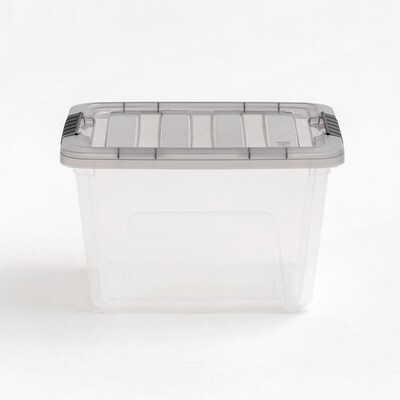 Iris 19 Quart Stack and Pull Plastic Latching Storage Bin, Clear, 5/Pack (500144)