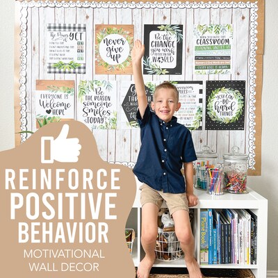 Hadley Designs 14" x 11" Boho Farmhouse Growth Mindset Classroom Decor Posters, 9/Set (HDDX004A2EQMD)