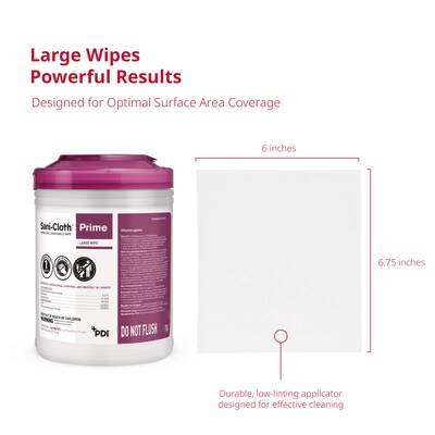Sani-Cloth Prime Disinfecting Wipes, 160 Wipes/Container, 12/Carton (P25372)