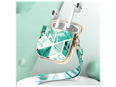 i-Blason Cosmo Case for Apple AirPods 1st/2nd Gen, Marble Green (AirPods2019-Cosmo-Jade)