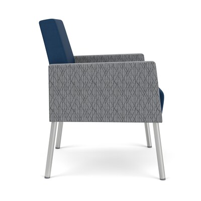 Lesro Mystic Lounge Vinyl Guest Chair, Patriot Plus Blue Ridge/Adler Gray Flannel (ML1101.SSV-02PPBR.03PPBR.04ADGF)