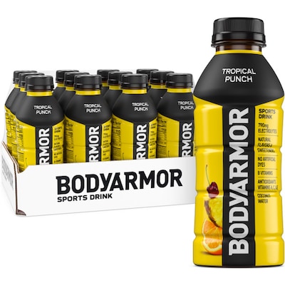 BodyArmor SuperDrink Tropical Punch Sports Drink, 16 Oz. Bottle, 12/Pack (100008-1.4)