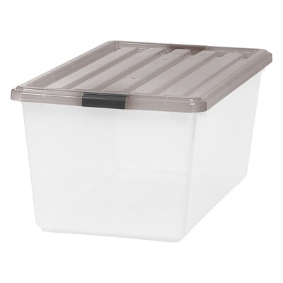 Iris 91 Quart Storage Container with Lid, Plastic, Gray, 4/Pack (500253)