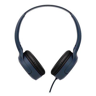 JVC Foldable On-Ear Headphones with Microphone, Blue (HA-S33UC)