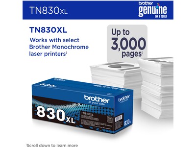 Brother TN830 Black High Yield Toner Cartridge (TN830XL)