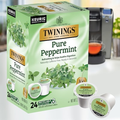 Twinings Pure Peppermint Herbal Tea, Keurig® K-Cup® Pods, 96/Carton (TNA85813CT)