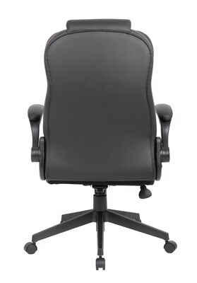 Boss Office Products Ergonomic Vinyl Swivel Executive Chair, Black (B8551-BK)