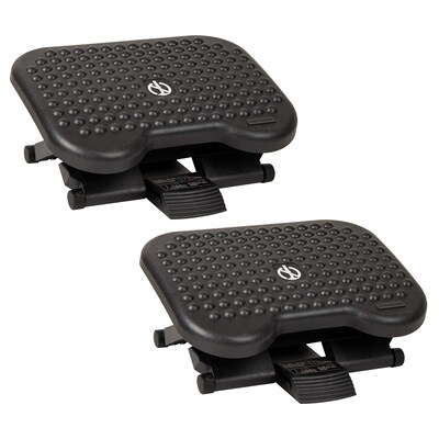 Mind Reader Tilt Adjustable Ergonomic Foot Rest, Black, 2/Pack (2FTREST-BLK)
