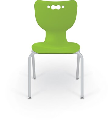 MooreCo 18" Hierarchy Student Chair with 4 Legs, Green/Platinum Base (703673561945)