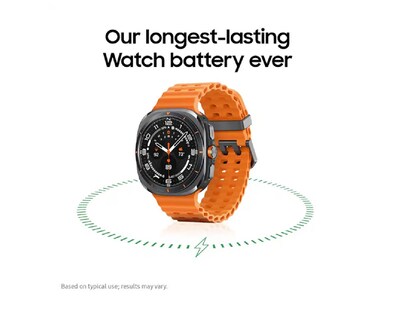 Samsung Galaxy Watch Ultra Smart Watch, GPS, 47mm, Titanium Case, Titanium Gray Rubber (SM-L705UZA1XAA)