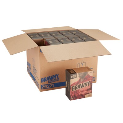 Brawny P200 Paper Cleaning Wipers, 12.5" x 8", White, 20/Carton (29221)