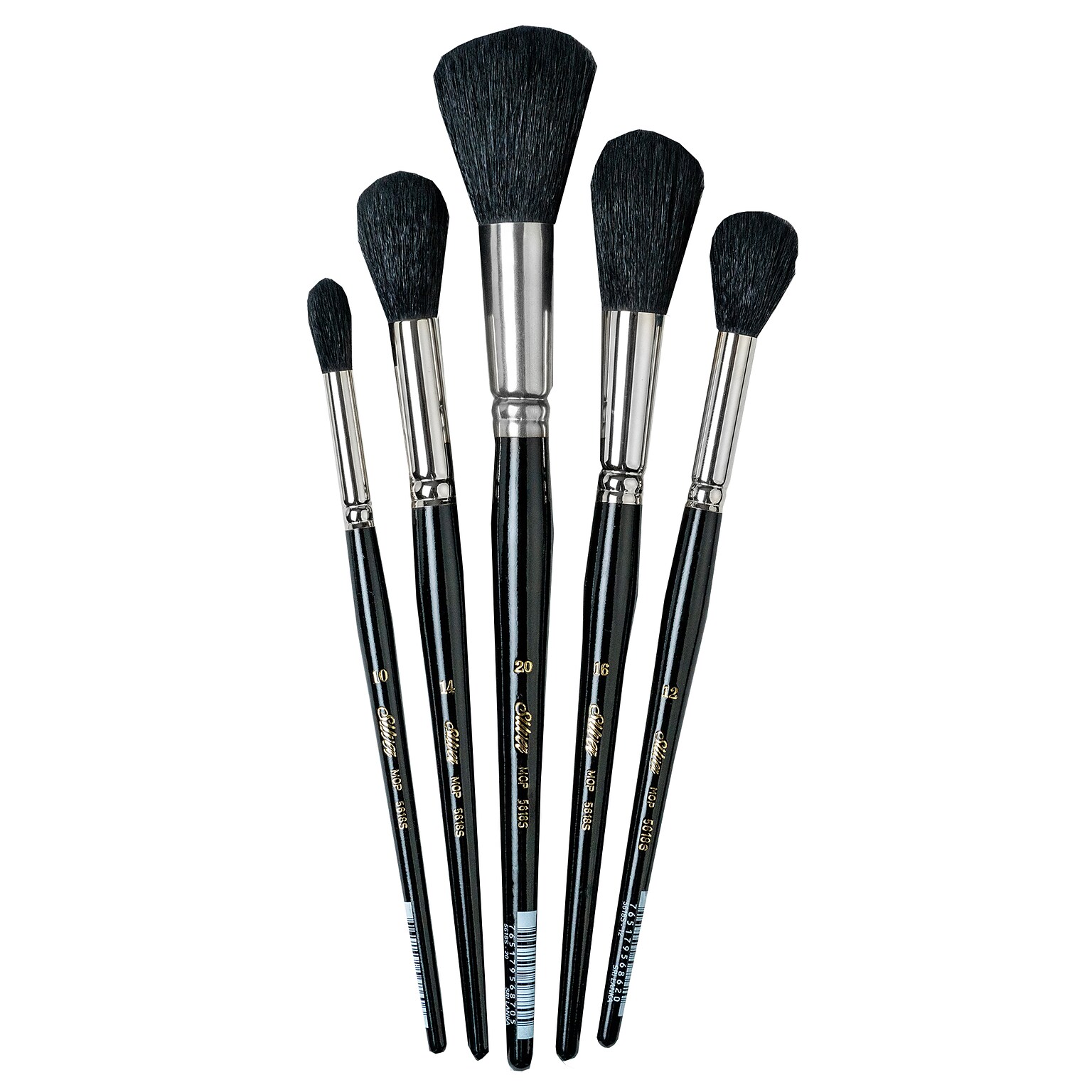 Silver Brush Silver Mops Round Brushes, 5/Pack (SLVMP5664)