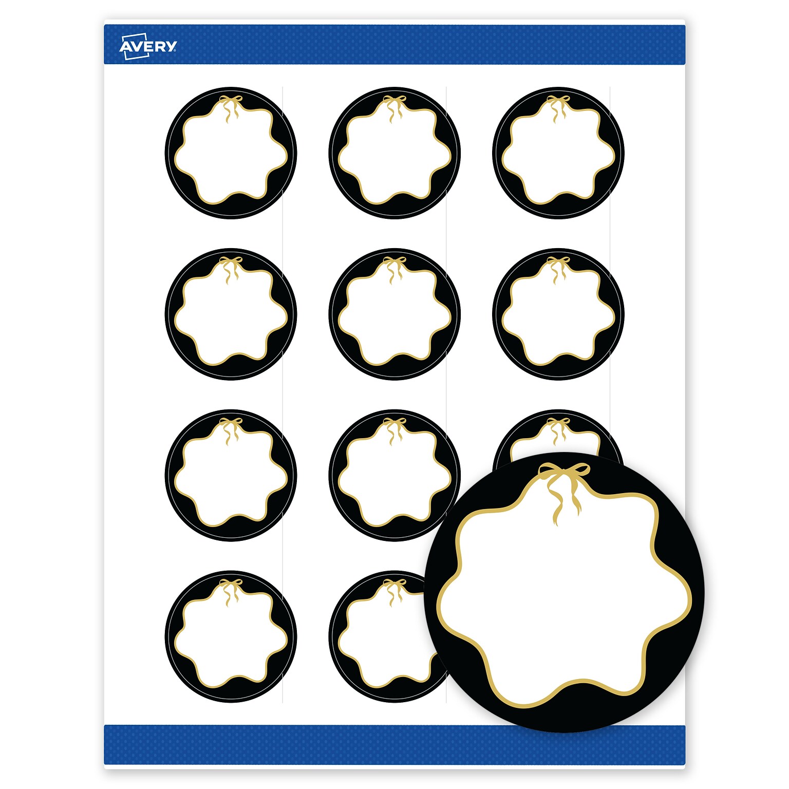 Avery Round Laser/Inkjet Multipurpose Labels, 2 Dia., White, 120/Pack (19479370862)