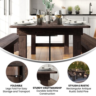Flash Furniture HERCULES 96" Folding Farm Table, Mahogany (XAF96X40MG)