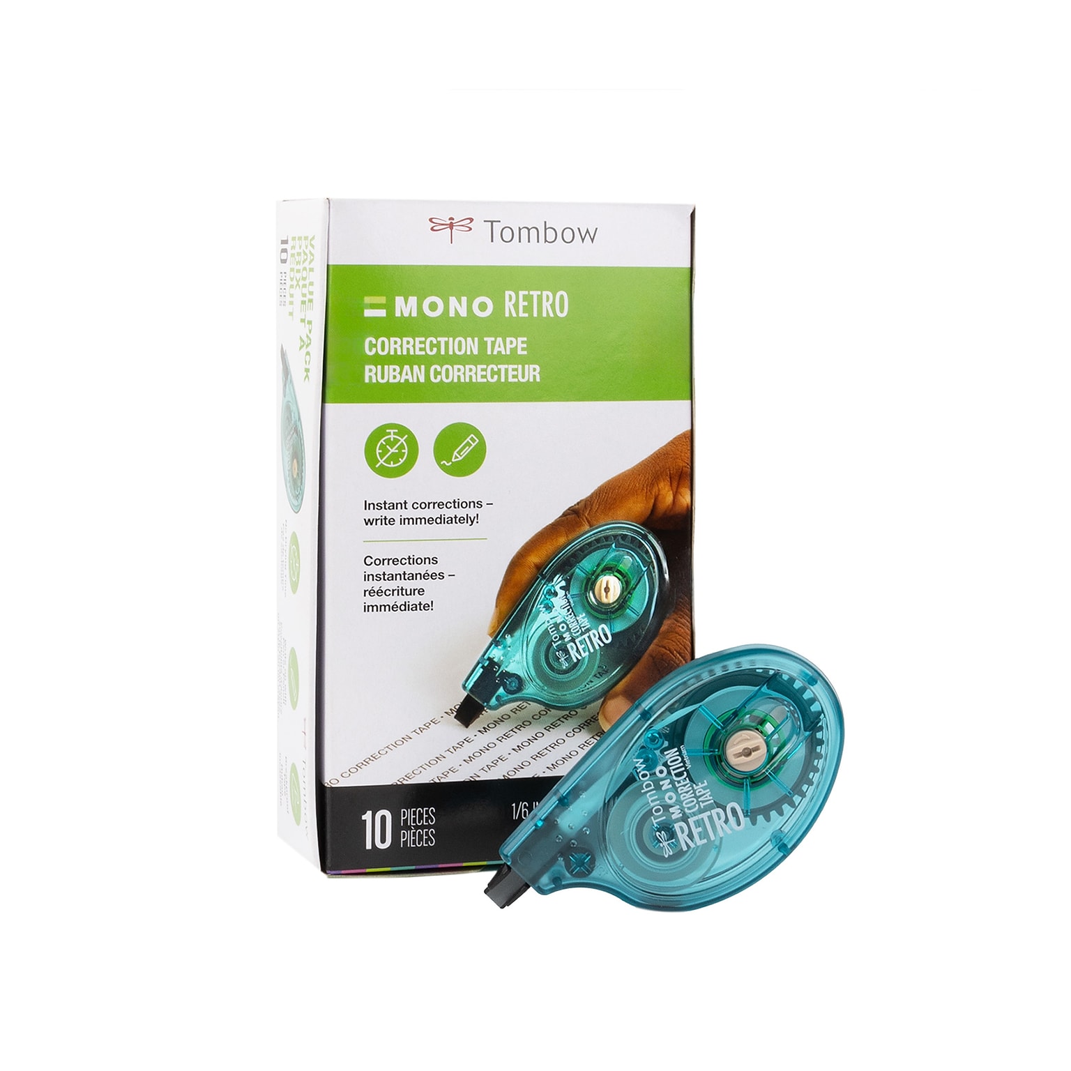 Tombow MONO Retro Correction Tape, White, 10/Pack (68723)