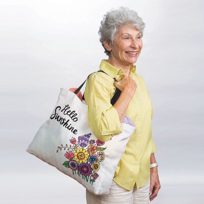 S&S Velvet Art Hello Sunshine Tote Bag, 12/Pack (PS1465)