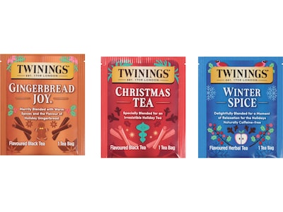 Twinings Limited Edition Winter Tea Collection Gift Box, 20 Tea Bags/Box, 3 Boxes/Pack (F16399)