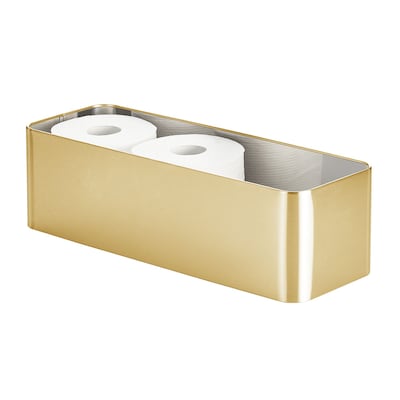 mDesign 3-Roll Steel Toilet Paper Storage Holder, Soft Brass (25982)