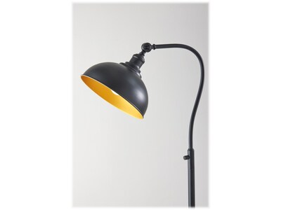 Adesso Wallace 56.5" Matte Black Floor Lamp with Dome Shade (3755-01)