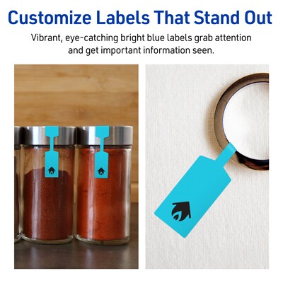 Avery Printable Decorative Edge Multipurpose Labels, 0.5" x 2.5", Bright Blue, 3600/Box (94749)