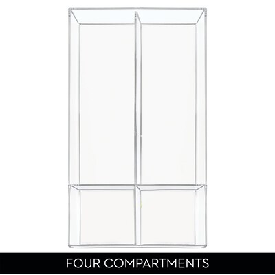 iDESIGN 4-Compartment Plastic Drawer Organizer, Clear, 2 Piece (29092M2)