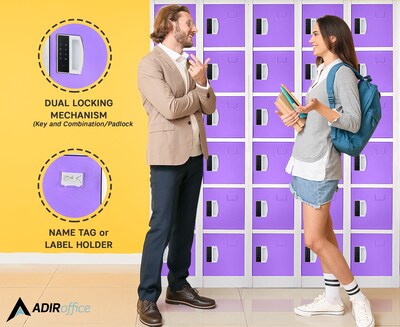 AdirOffice 72"H 6-Tier Purple Storage Locker (ADI629-206-PUR-DL)