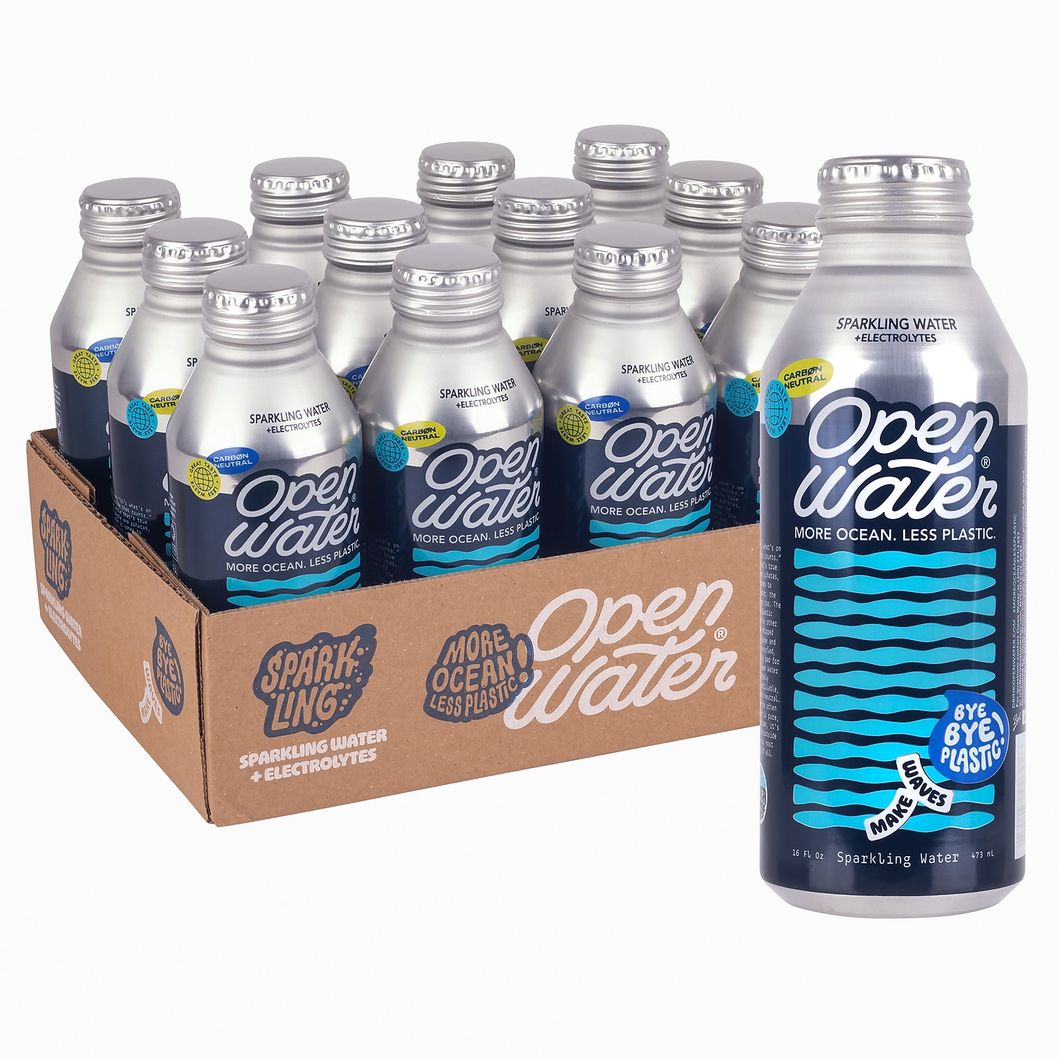 Open Water Sparkling Water Bottle, 16 oz., 12/Pack (220-02697)