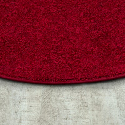 Joy Carpets Endurance Polyester 6 x 9 Oval Machine Tufted Rug, Burgundy (80QQ-01)