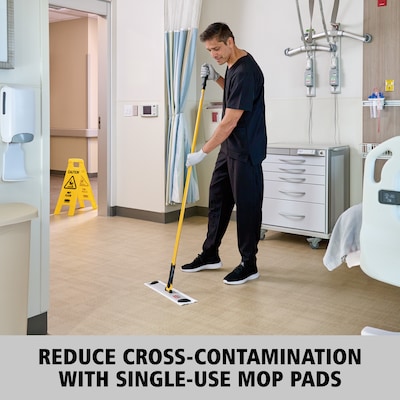 Rubbermaid HYGEN Microfiber Cleaning Pads, 4.75", x 19", White/Blue, 150 Pads/Pack (2134282)