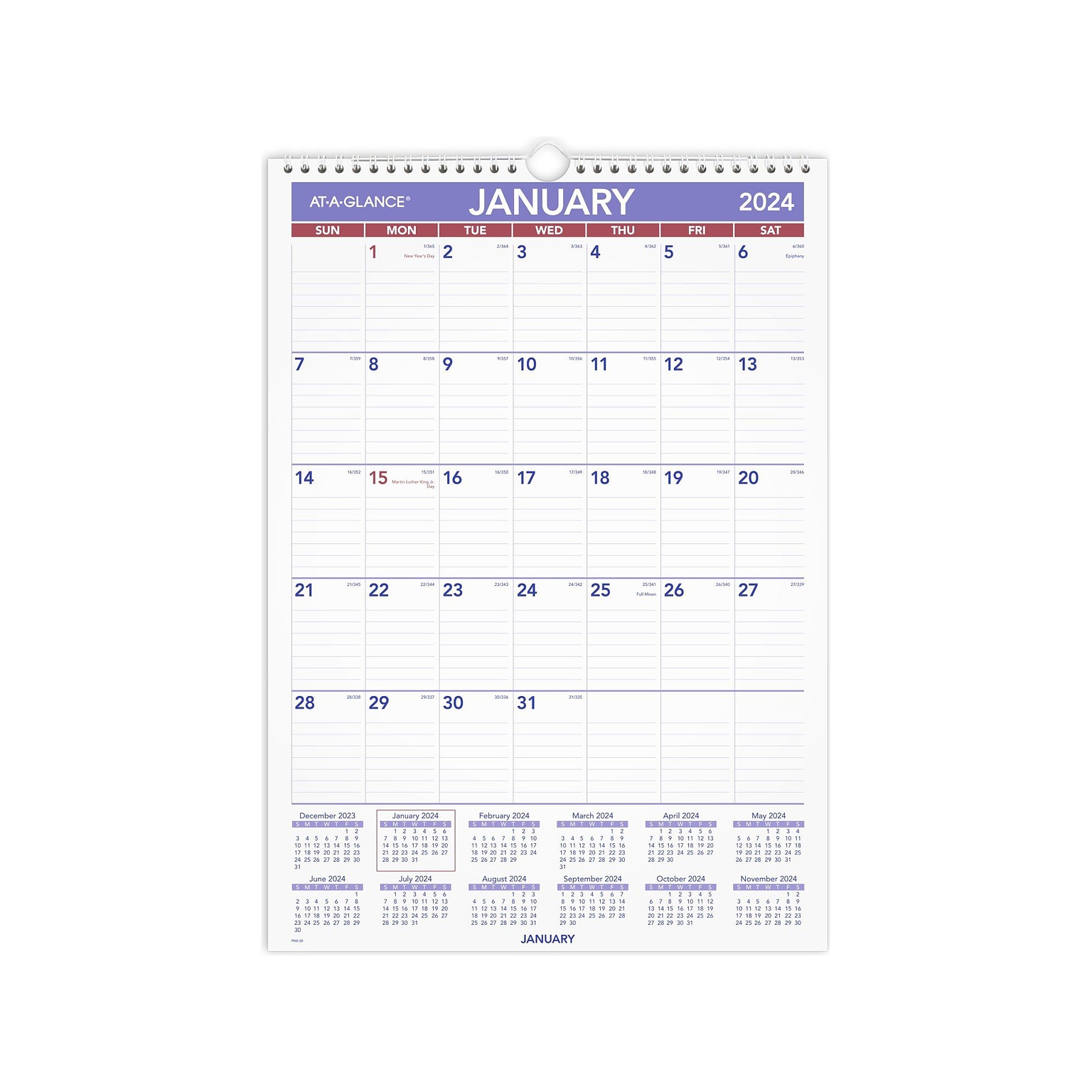 2024 AT-A-GLANCE 12 x 17 Monthly Wall Calendar (PM2-28-24)