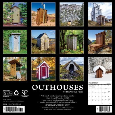 2026 Willow Creek Outhouses 12 x 12 Monthly Wall Calendar (52259)