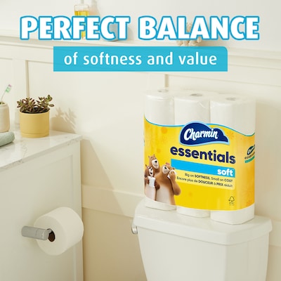 Charmin Essentials Soft Toilet Paper, 2-Ply, White, 330 Sheets/Roll, 10 Rolls/Pack, 3 Packs/Carton (04534)