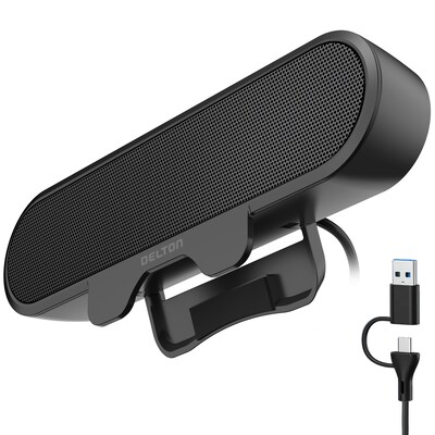 Delton P150 10W Clip-On Monitor Computer Speaker, USB-A/C, Black (DSP150C-U)