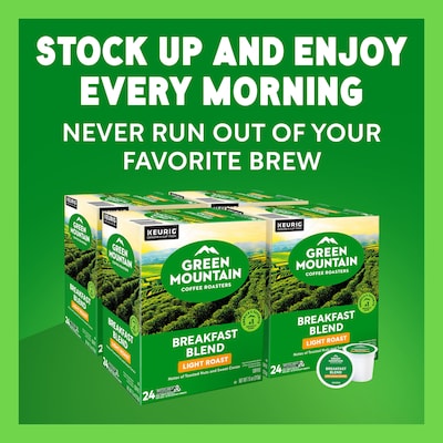 Green Mountain Breakfast Blend Coffee Keurig® K-Cup® Pods, Light Roast, 96/Carton (6520)