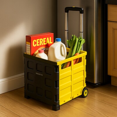 Mount-It! Mobile Utility Cart, Yellow/Black (MI-905)