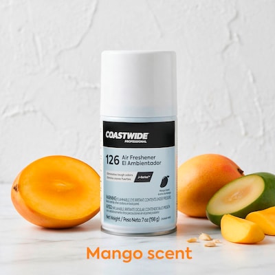 Coastwide Professional Aerosol Air Freshener Refill, Mango Fresh Scent, 7 Oz., 6/Carton