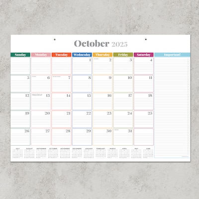 2025-2026 TF Publishing Rainbow Blocks 17" x 12" Academic Monthly Desk Pad Calendar (AY26-8504)