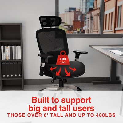 Staples Hyken XL Ergonomic Fabric Swivel Big & Tall Chair, Black (ST63145)