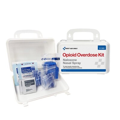 First Aid Only 14-Piece Opioid Overdose Emergency Preparedness Kit with Naloxone Nasal Spray (91569)