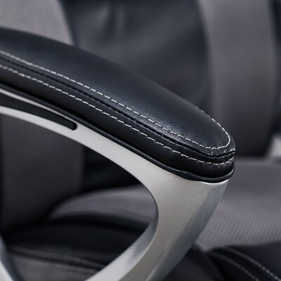 Serta Amplify Ergonomic Faux Leather Swivel Executive Chair, Gray (43673A)