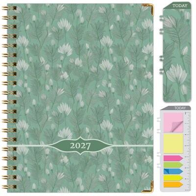 2027 Excello Brands 9 x 11.3 Weekly & Monthly Standard Planner, Paperboard Cover, Whispering Meadow (LGPRT-CY27-8511-86)